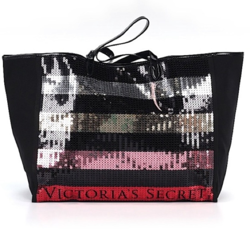 NWOT Victoria’s Secret Large sequin Shoulder bag beach gym overnight tote bag